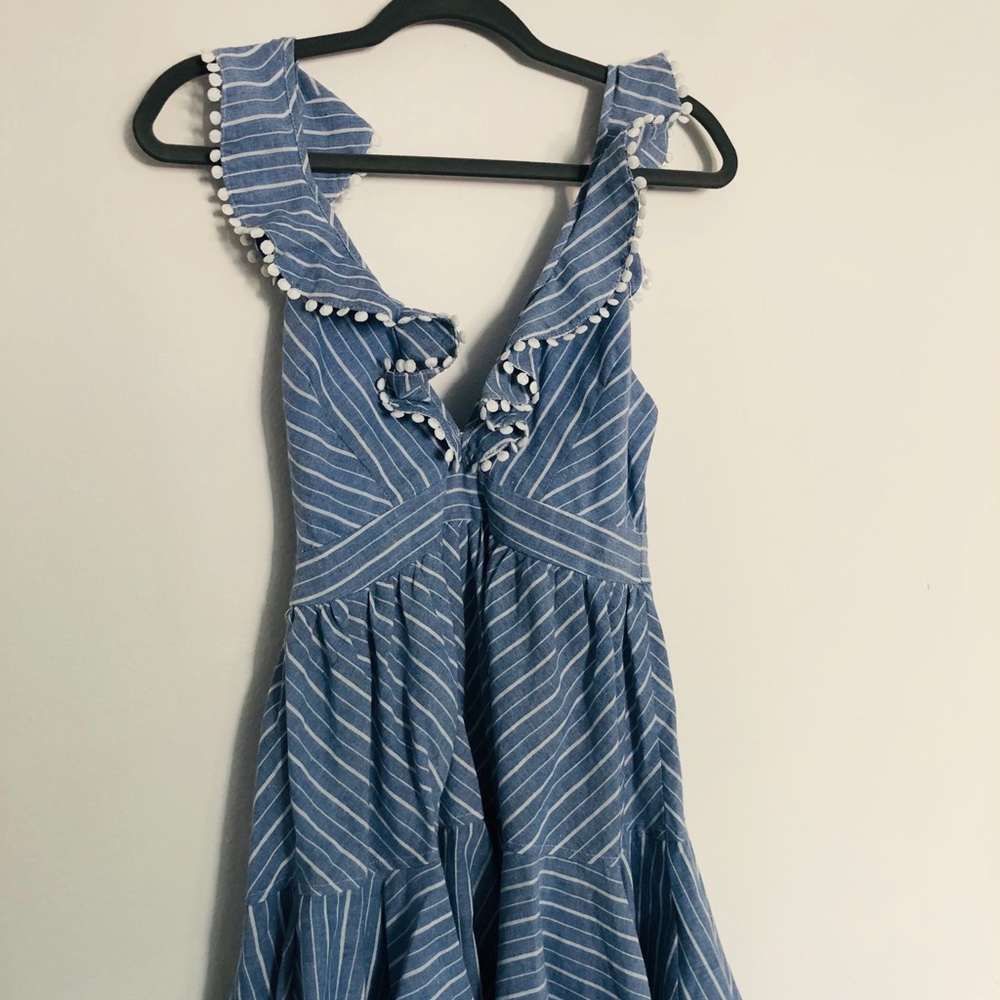 Blue and White Stripped Romper